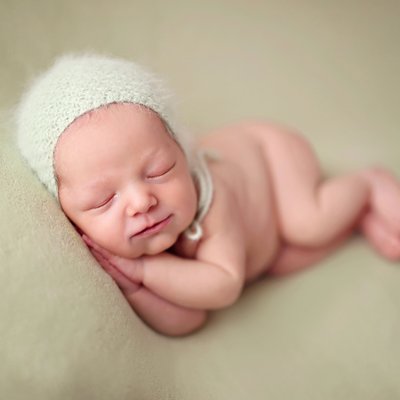 Orange county newborn photographer, baby on green