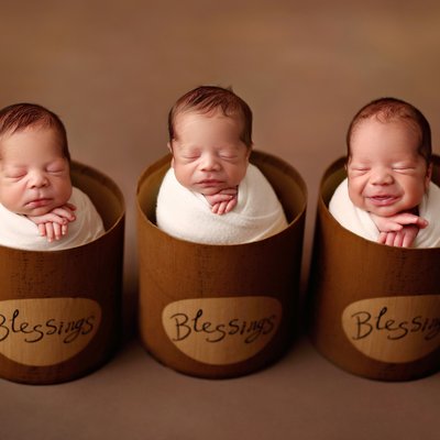 San Diego CA triplet baby photographer newborn triplets