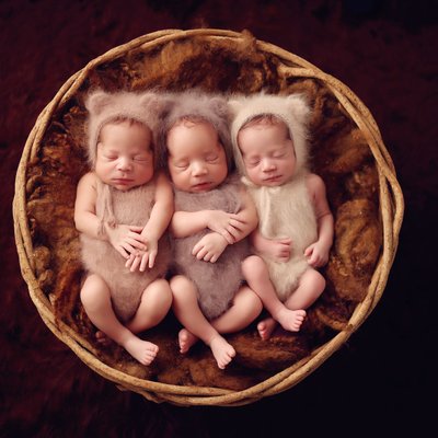 San Diego newborn triplets photography