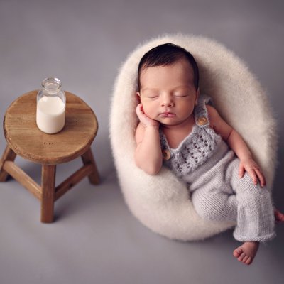 Baby sleeping in a chair