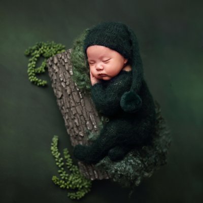 Escondido, CA newborn photographer, baby boy on green