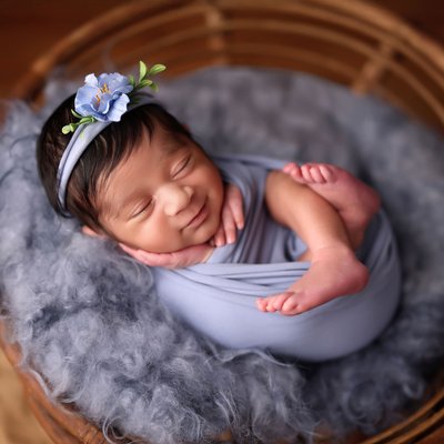 Newborn Photographers San Diego Baby in Blue