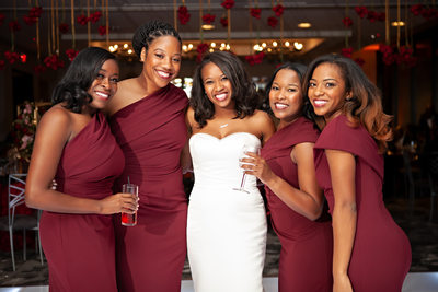 Bride and Bridesmaids at the Tower Club