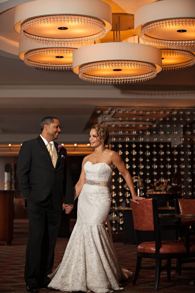 Tower Club Wedding Bride and Groom