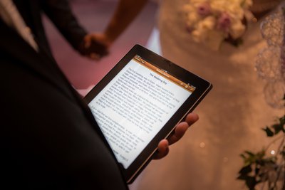 wedding vows on a ipad tablet