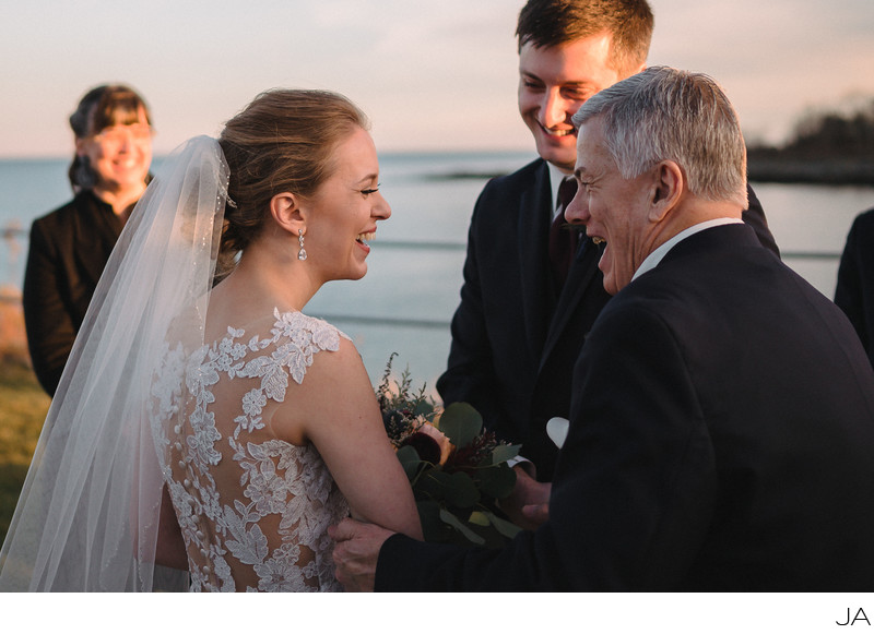 Father giving his daughter away at the wedding ceremony