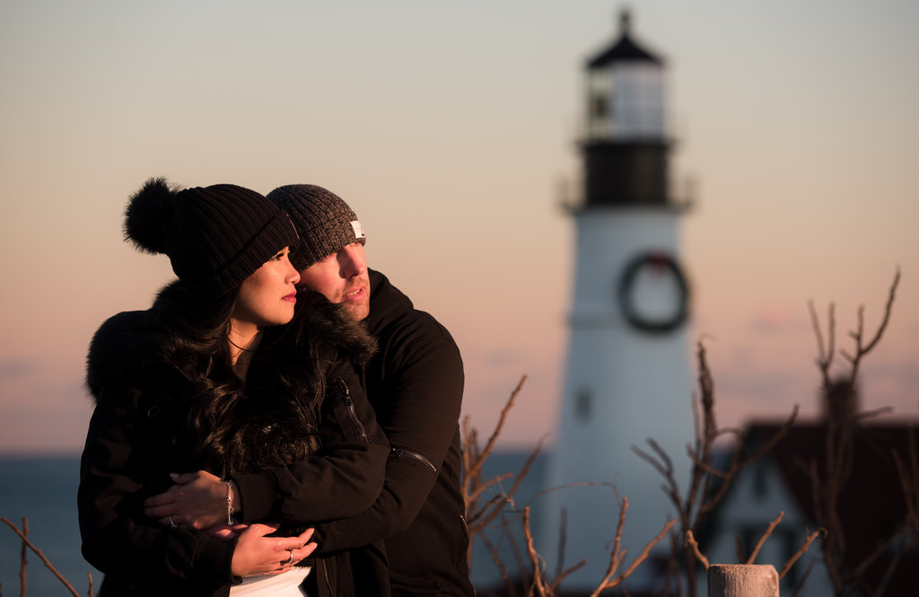 Winter Engagement Session at Fort Williams Park
