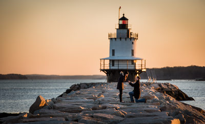 Real Engagements - Spring Point Light, Maine