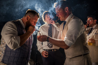 Cigars with the Groomsmen