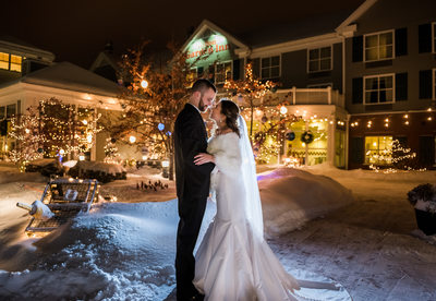 Snowy Winter Wonderland Maine Wedding