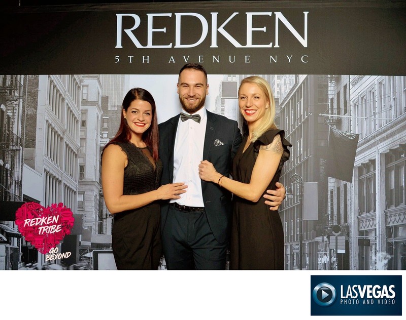 corporate photographer step & repeat red carpet for Redken