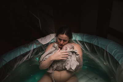 Embracing after Water Birth