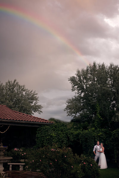 Garden Rainbow Wedding Photographer