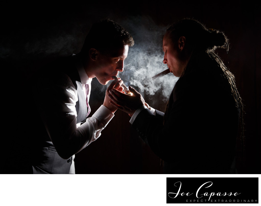 florida-wedding-groomsmen-smoking-cigars