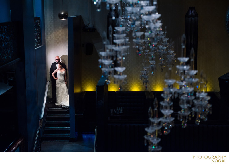 Modern Couple at Ivy Social Club on Their Wedding Day