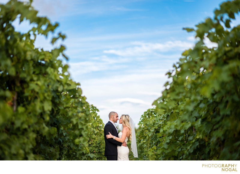 Couple in the Grape Vines at Hernder Estate Wines