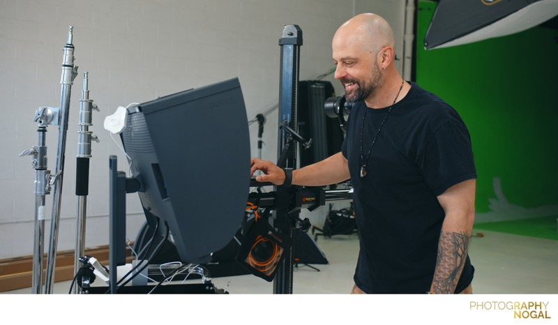 photographer behind the scenes on set