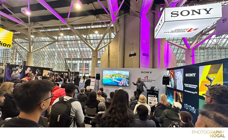 Raph Nogal presenting at Sony Alpha booth at Profusion
