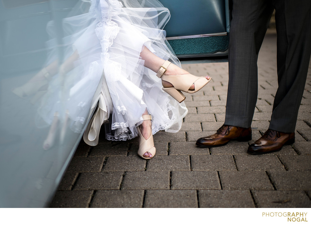 Wedding Shoes and Classic Car