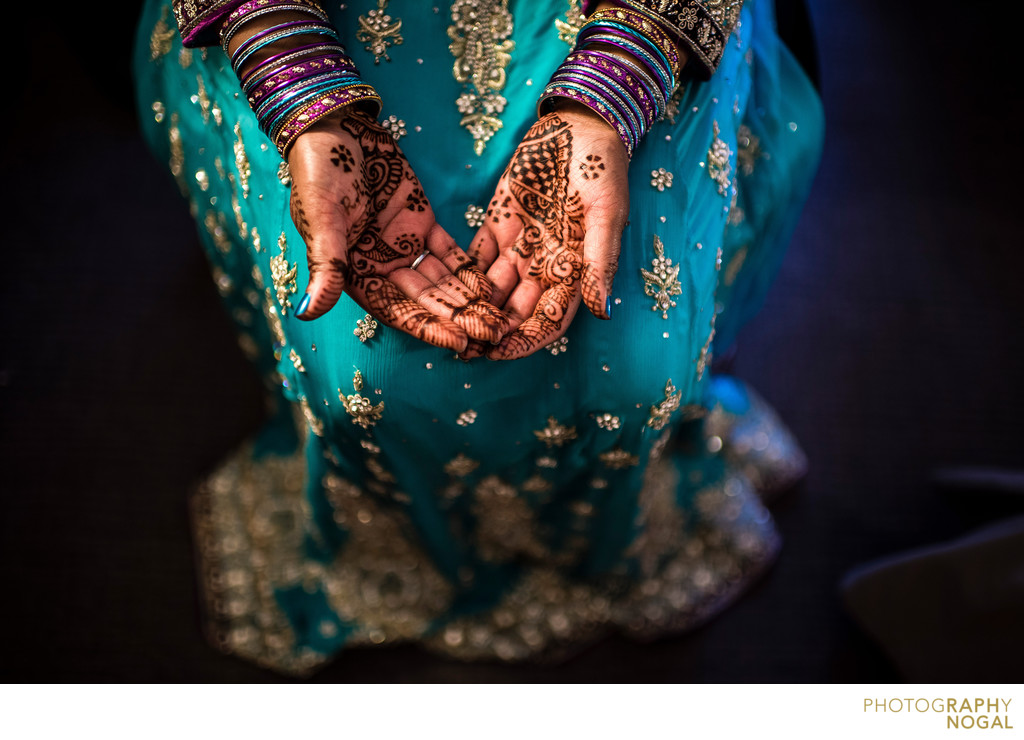 Bride Showing Off Mehndi Henna Tattoo