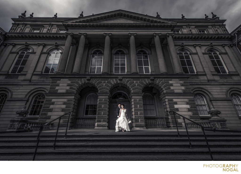 Bride and Groom at Osgoode Hall in Toronto 