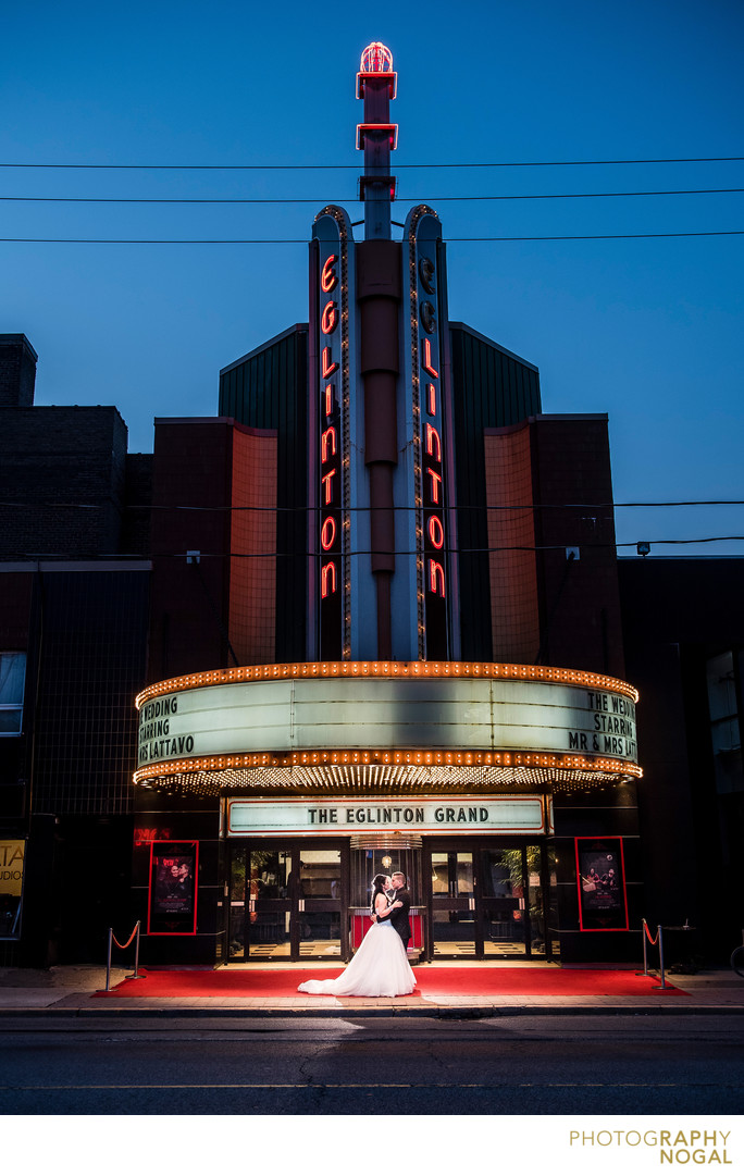 Couple Under the Marquee at Eglinton Grand