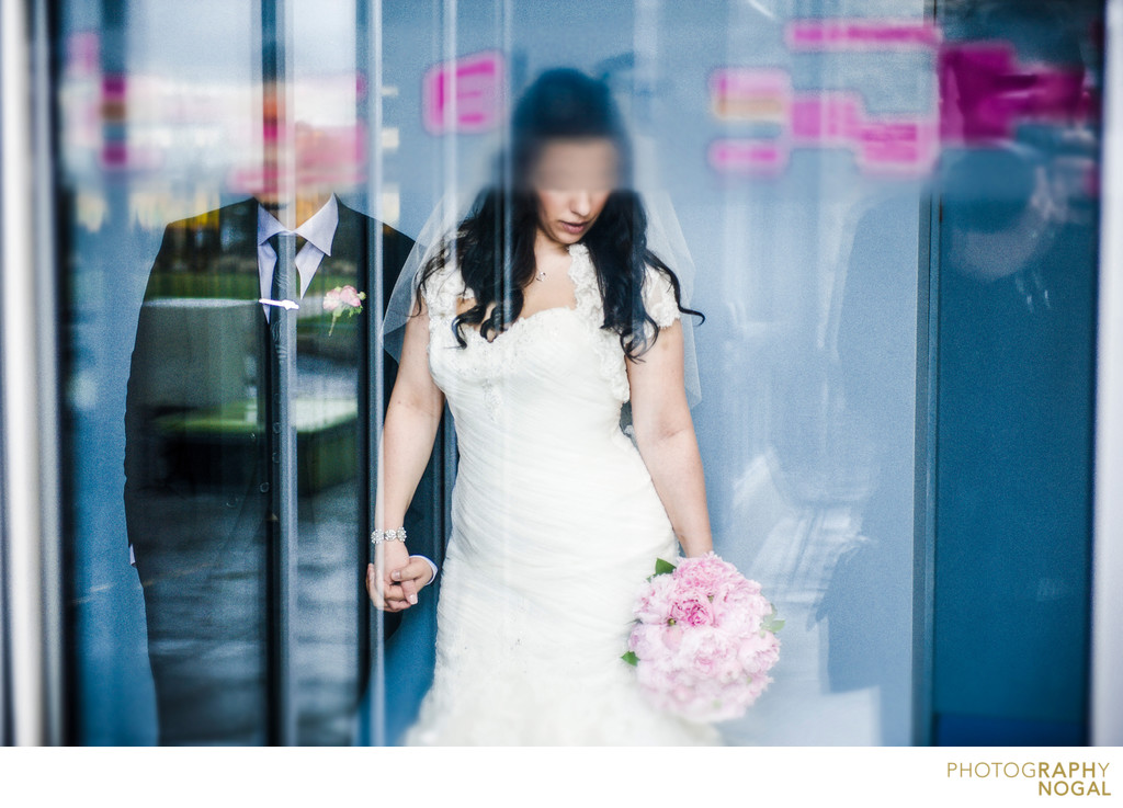 Bride and Groom Abstract at Aloft Vaughan Mills Hotel