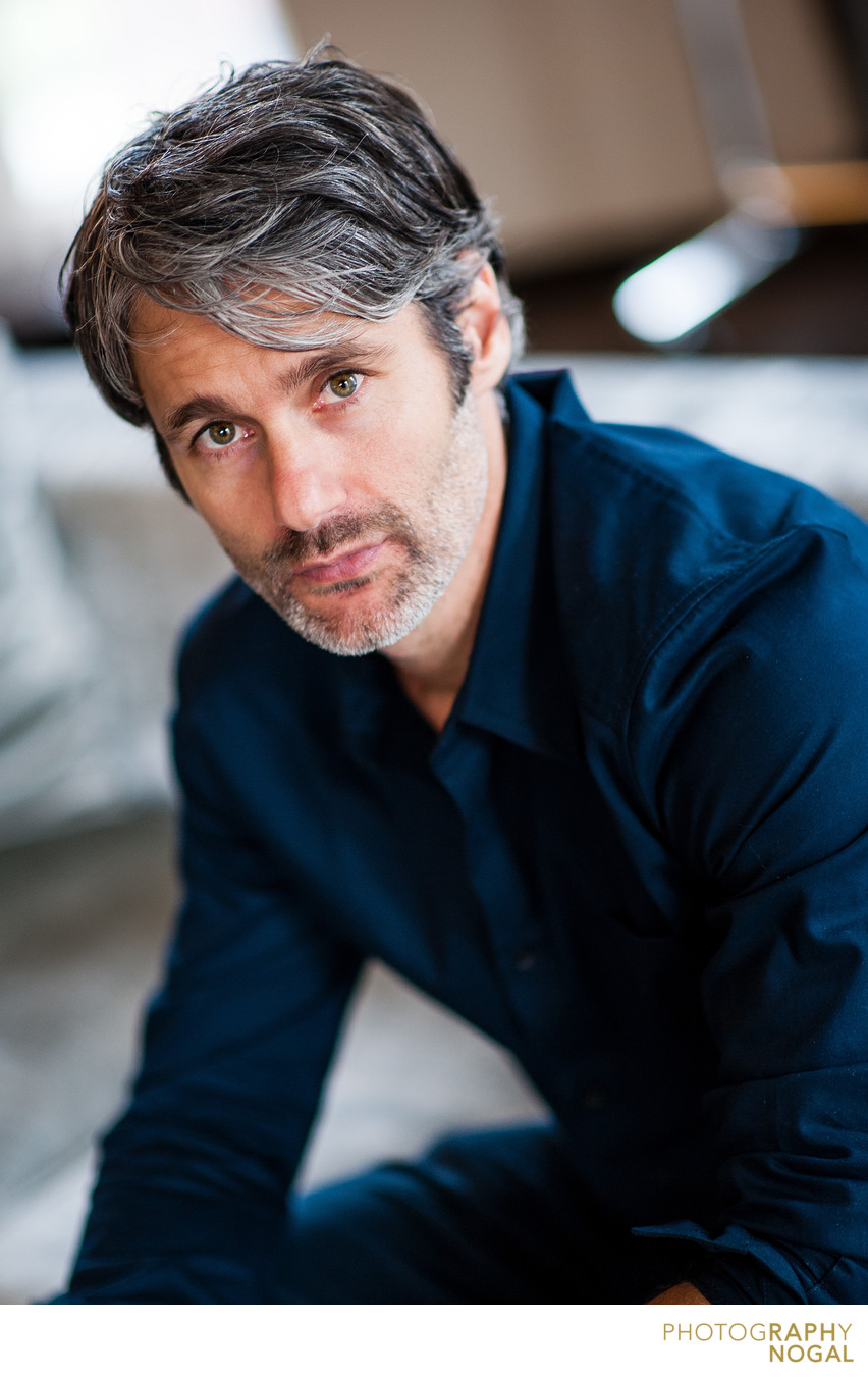 male fashion designer environmental headshot