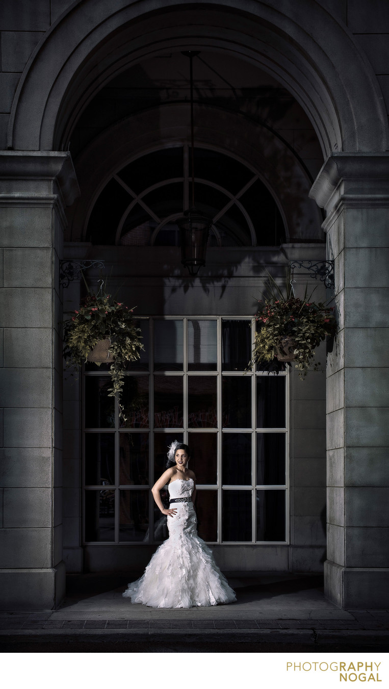 Bride In Front of Novotel Hotel in Toronto