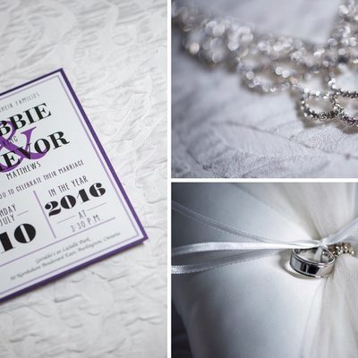 Wedding Album layout of bride's accessories, elegant white