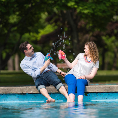 Toronto couple uses bubble guns to have some fun