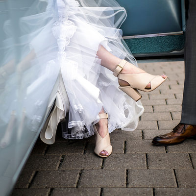 Wedding Shoes and Classic Car