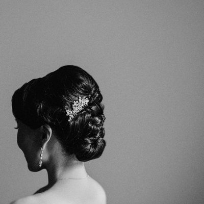 Bride's Hairpiece and Hair