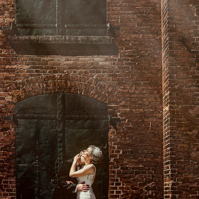 Couple Hug at the Distillery District