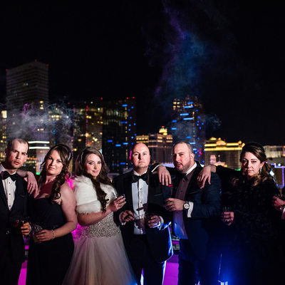 Wedding party at MGM Grand Suites Private Patio