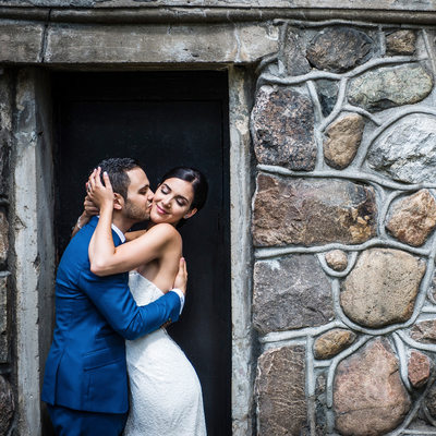 Couple Kissing at Woodbridge War Memorial Tower
