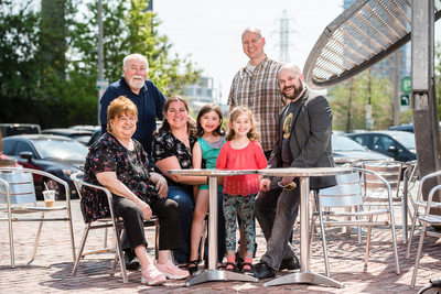 family photos at the distillery