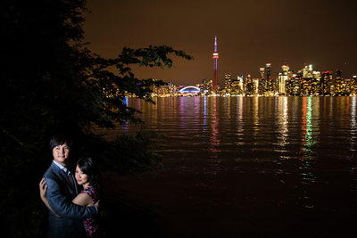 Hugging during Night Portraits on Toronto Island.