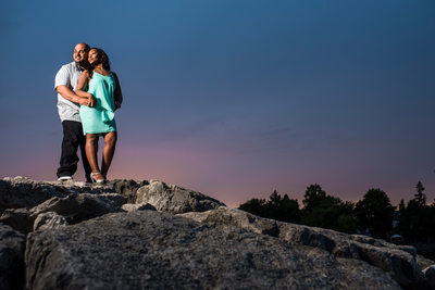 Sunset on the rocks of Sam Smith Park