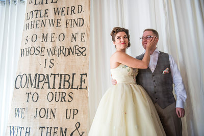 Bride and Groom Listen To Guest Singer