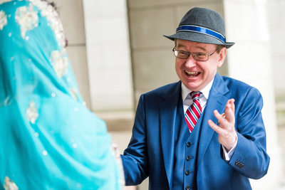 First Look Reaction from the Groom