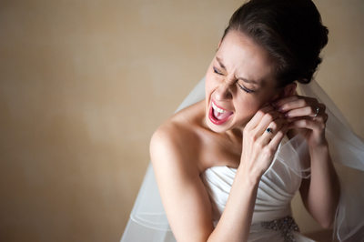 Bride Missed Ear Hole When Putting on Earning