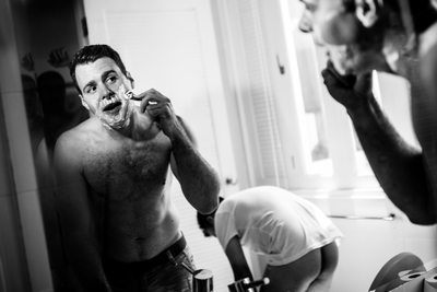 Groom Shaving and a Bare Assed Groomsman