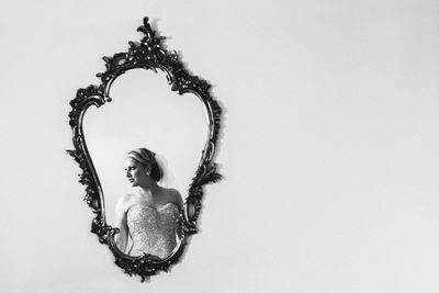 Bride Reflected In The Mirror