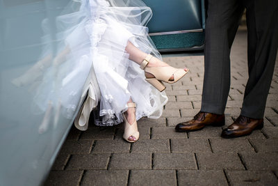 Wedding Shoes and Classic Car