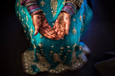 Bride Showing Off Mehndi Henna Tattoo