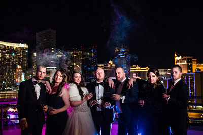 Wedding party at MGM Grand Suites Private Patio