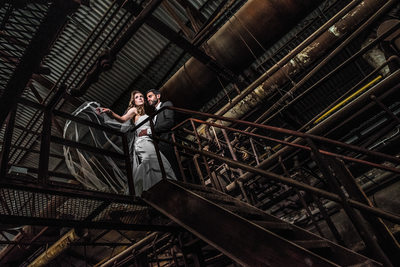 Couple on Steel Walkway at Evergreen Brickworks