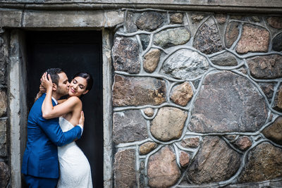 Couple Kissing at Woodbridge War Memorial Tower