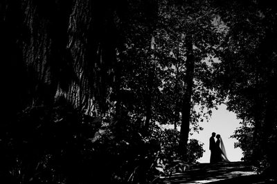 Bride and Groom Silhouette at Geraldo's at Lasalle Park